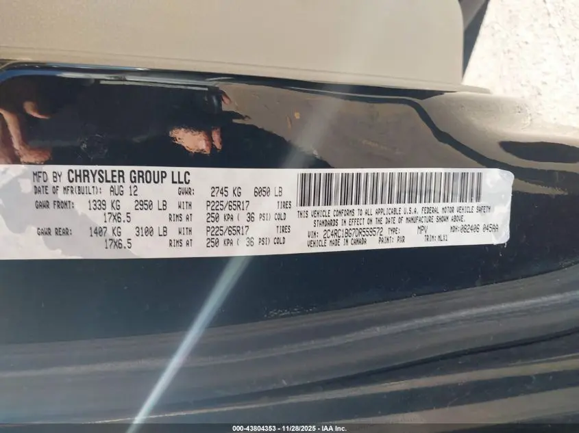 2013 CHRYSLER TOWN & COUNTRY TOURING