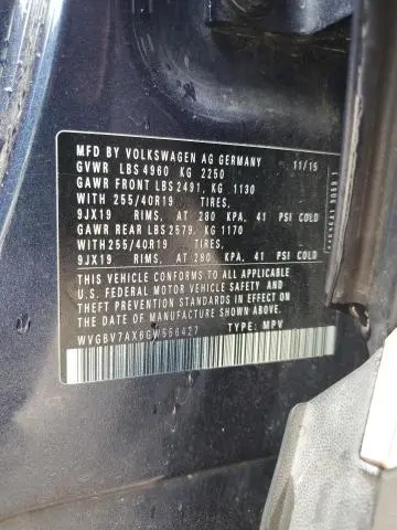 2016 VOLKSWAGEN TIGUAN S