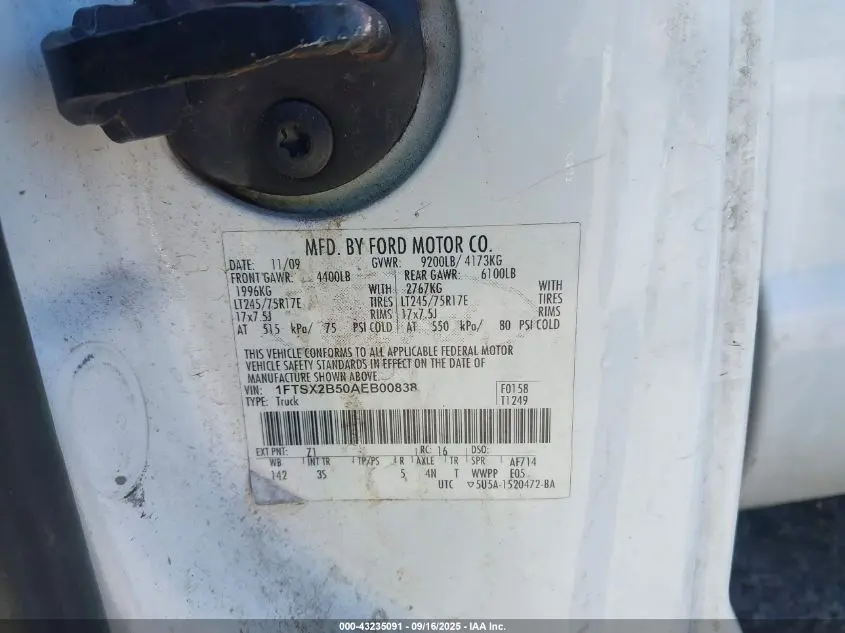 2010 FORD F-250 LARIAT/XL/XLT