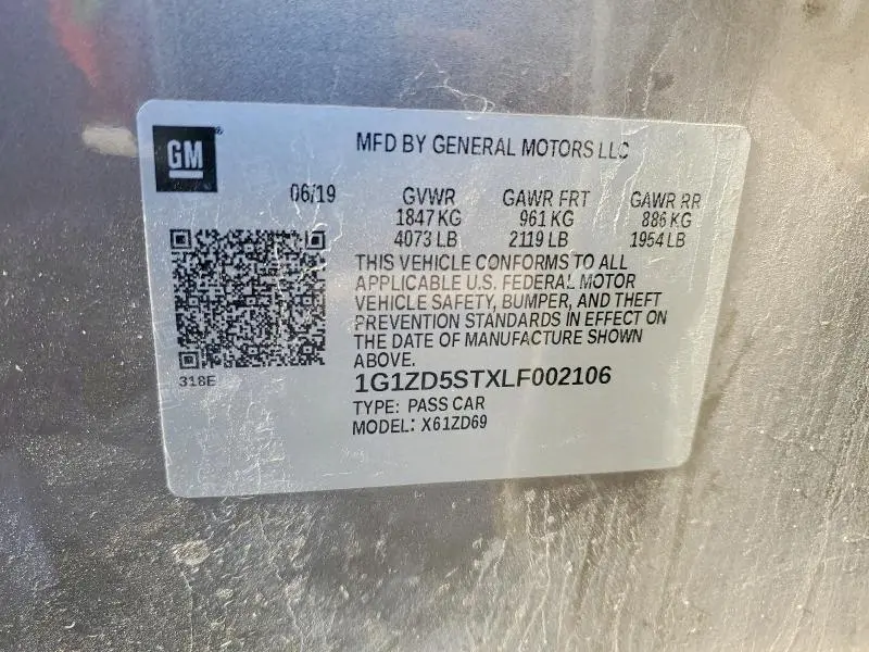 2020 CHEVROLET MALIBU LT  