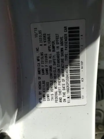 2016 HONDA ACCORD SPORT  