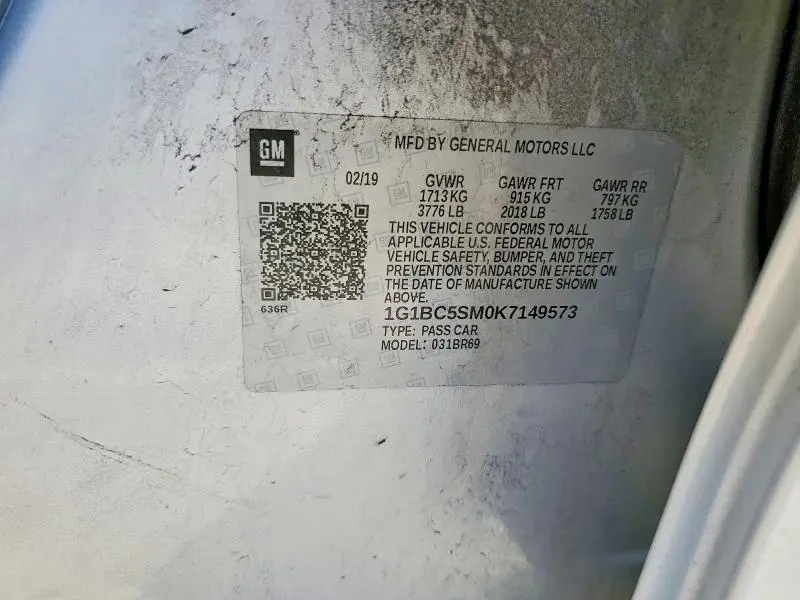 2019 CHEVROLET CRUZE LS  