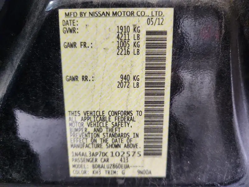2013 NISSAN ALTIMA 2.5  