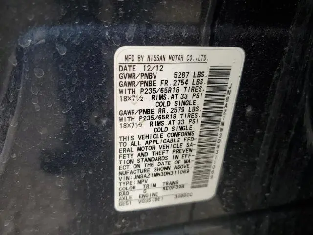 2013 NISSAN MURANO S  