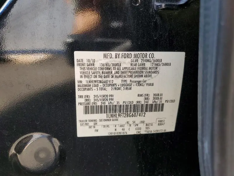 2011 LINCOLN MKS   