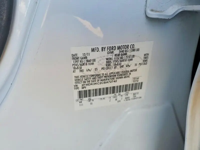 2012 FORD EDGE LIMITED  