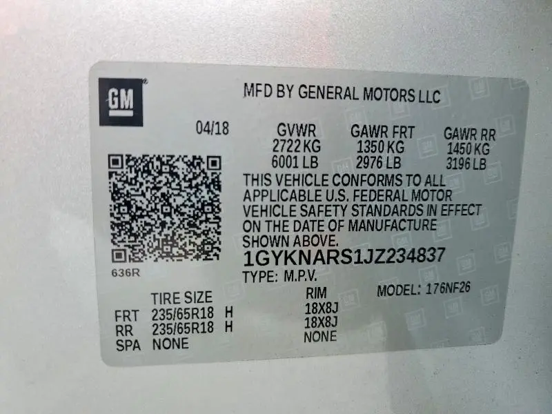 2018 CADILLAC XT5   