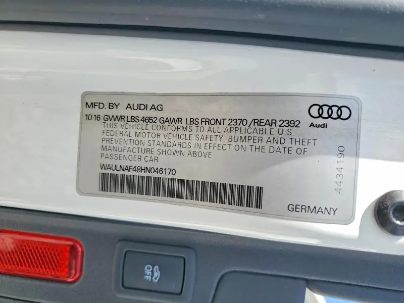 2017 AUDI A4 PREMIUM PLUS  