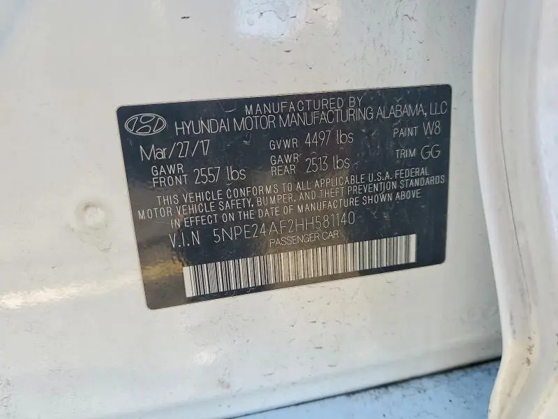 2017 HYUNDAI SONATA SE  