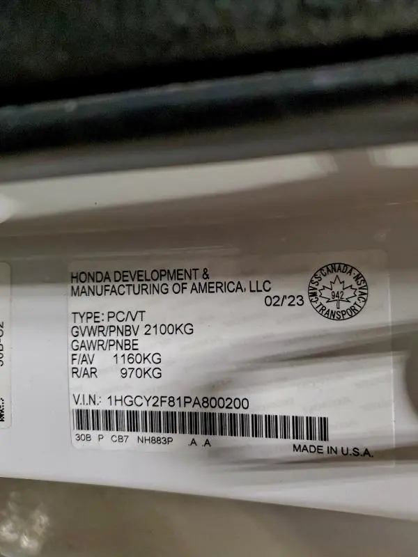 2023 HONDA ACCORD TOURING HYBRID  