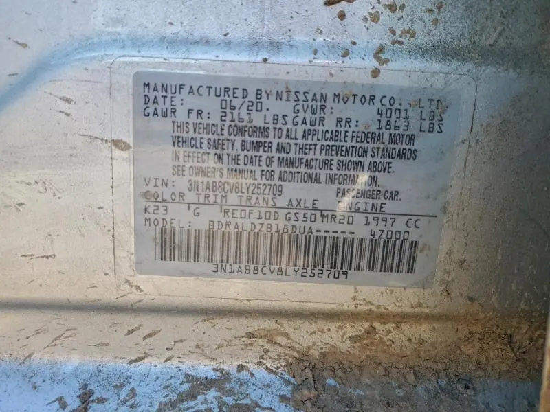 2020 NISSAN SENTRA SV  