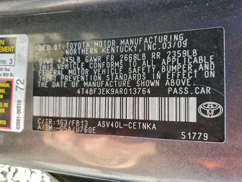 2010 TOYOTA CAMRY BASE  