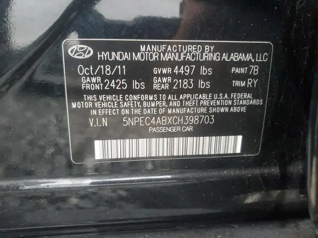 2012 HYUNDAI SONATA SE