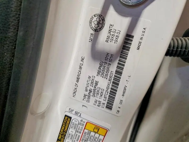 2019 ACURA RDX PLATINUM ELITE  