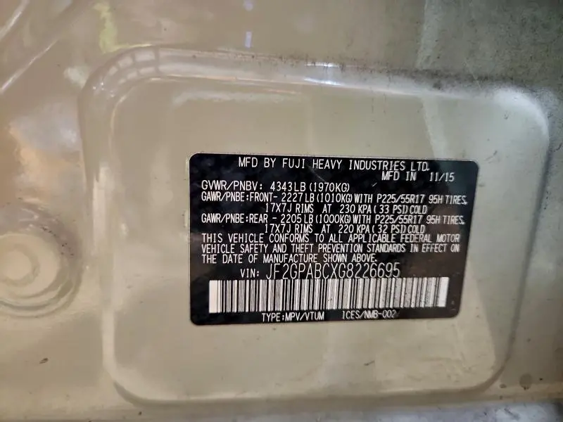 2016 SUBARU CROSSTREK PREMIUM  