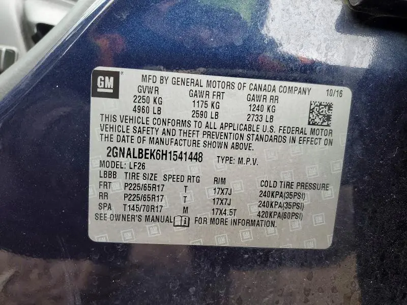 2017 CHEVROLET EQUINOX LS  