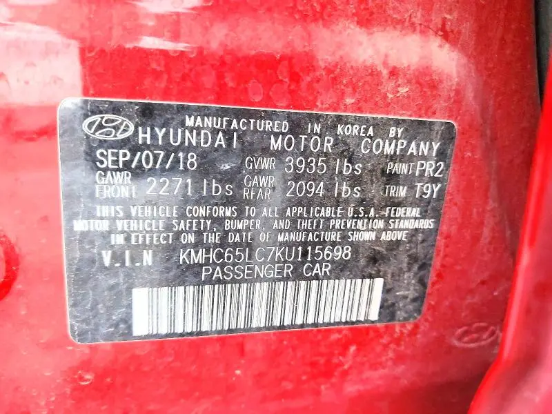 2019 HYUNDAI IONIQ BLUE  