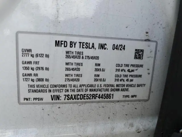 2024 TESLA MODEL X   