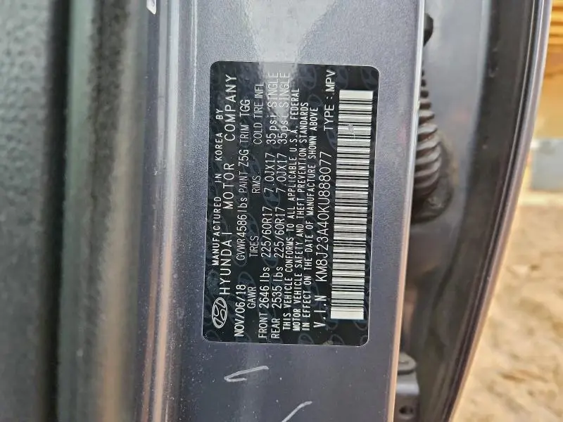 2019 HYUNDAI TUCSON SE  