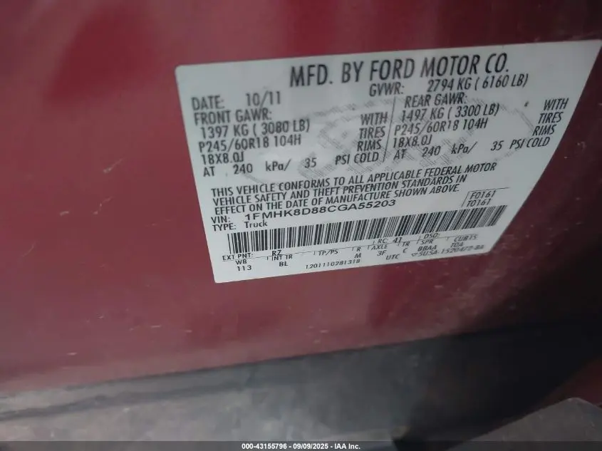 2012 FORD EXPLORER XLT