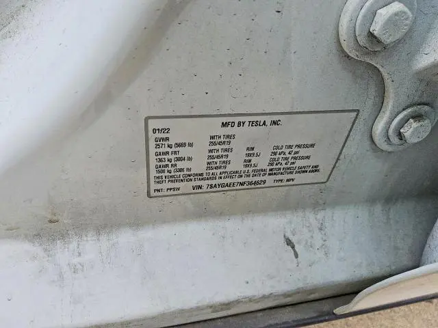 2022 TESLA MODEL Y   
