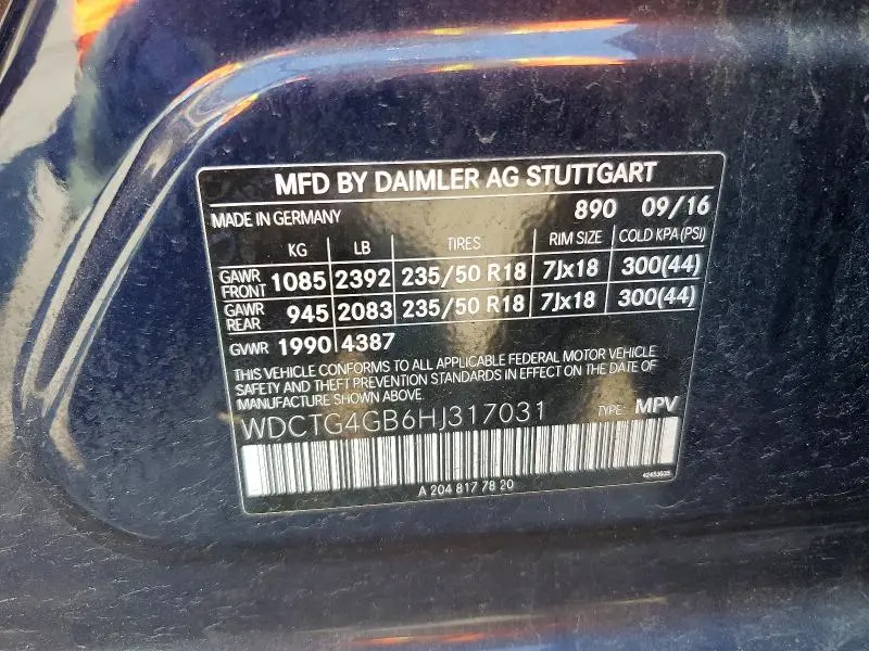 2017 MERCEDES-BENZ GLA 250 4MATIC  