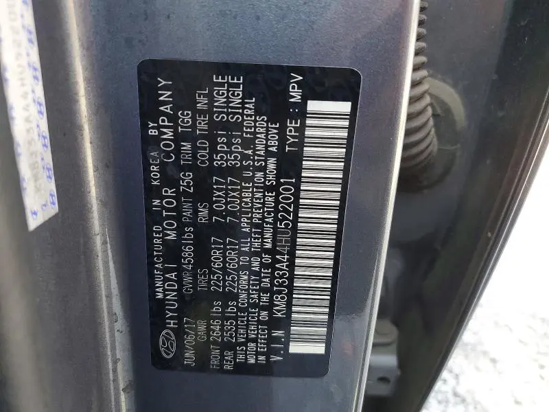 2017 HYUNDAI TUCSON SE  