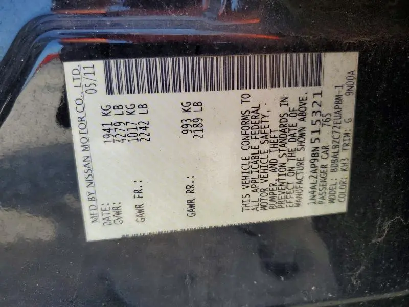 2011 NISSAN ALTIMA 2.5  