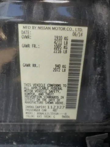 2015 NISSAN ALTIMA 2.5  