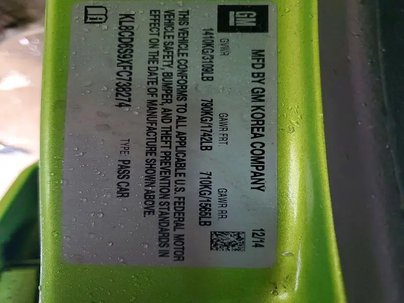 2015 CHEVROLET SPARK 1LT  