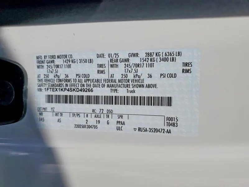 2025 FORD F150   