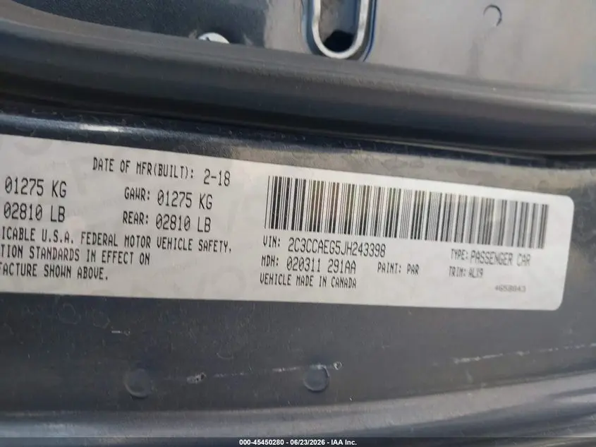 2018 CHRYSLER 300 LIMITED