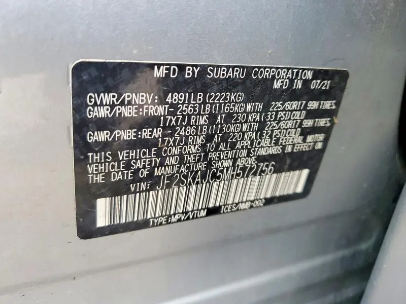 2021 SUBARU FORESTER PREMIUM  