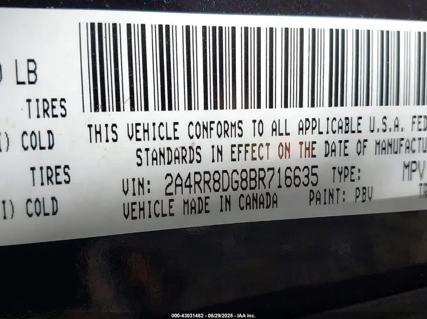 2011 CHRYSLER TOWN & COUNTRY TOURING-L