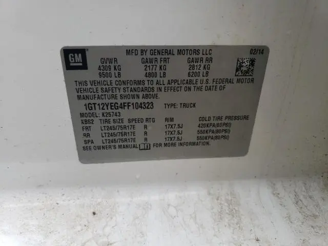 2015 GMC SIERRA K2500 SLE  