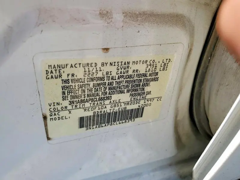 2012 NISSAN SENTRA 2.0  