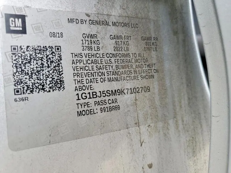 2019 CHEVROLET CRUZE   