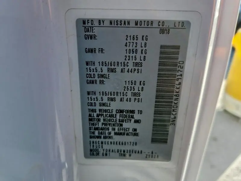 2019 NISSAN NV200 2.5S  