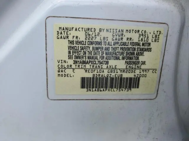 2012 NISSAN SENTRA 2.0  