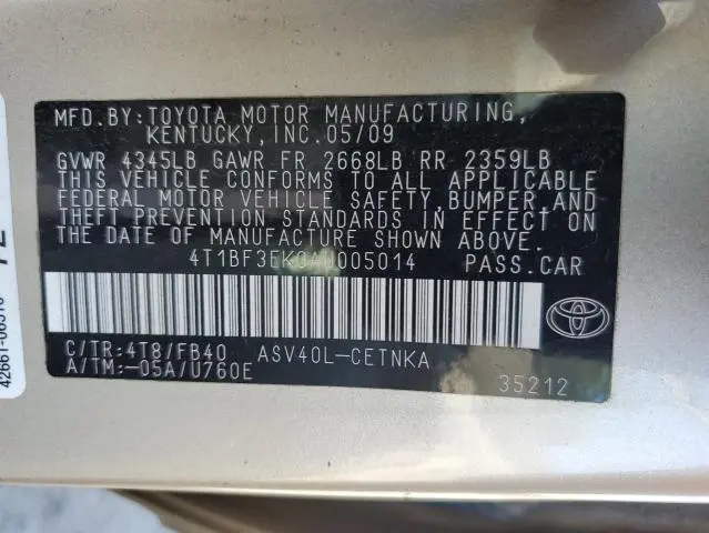 2010 TOYOTA CAMRY BASE  