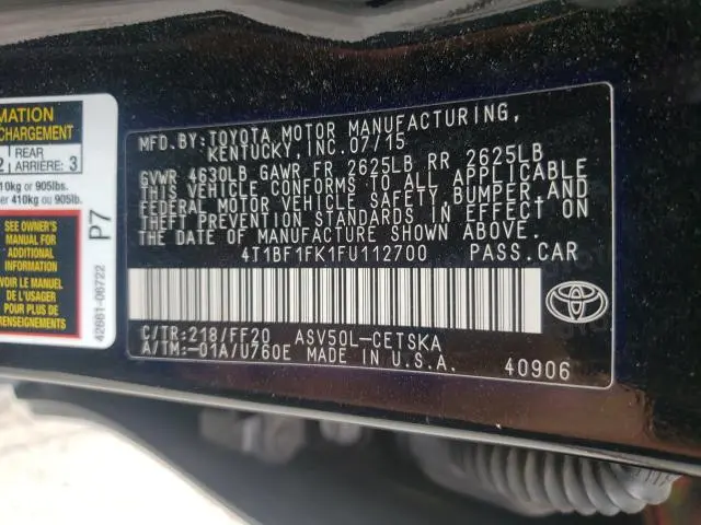 2015 TOYOTA CAMRY LE