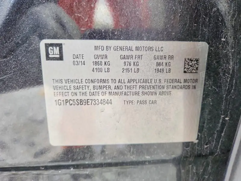 2014 CHEVROLET CRUZE LT  