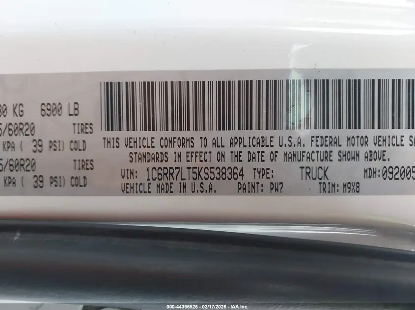 2019 RAM 1500 CLASSIC BIG HORN  4X4 5'7 BOX