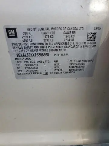 2015 GMC TERRAIN SLT  