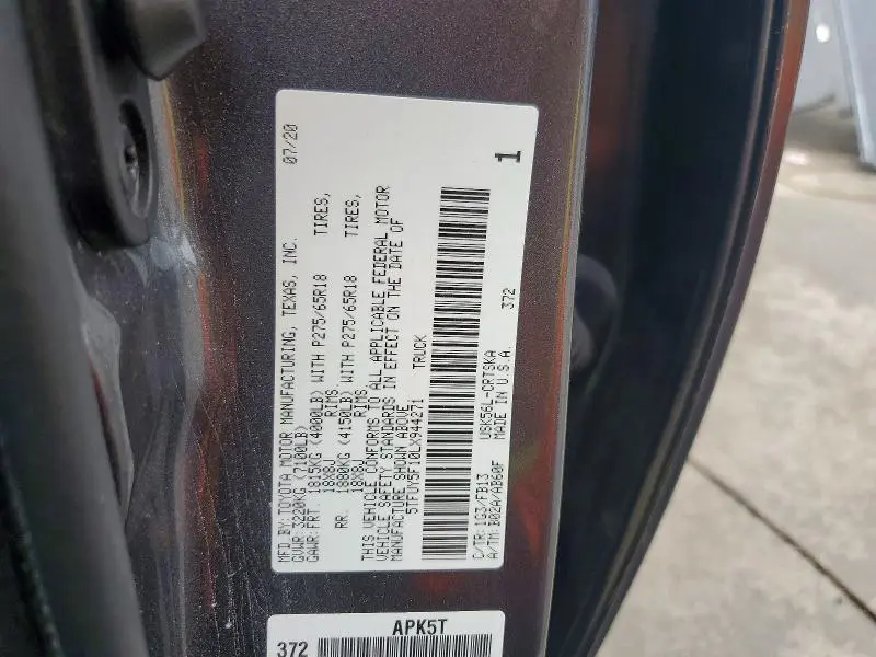 2020 TOYOTA TUNDRA SR5  