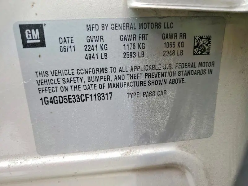 2012 BUICK LACROSSE PREMIUM  