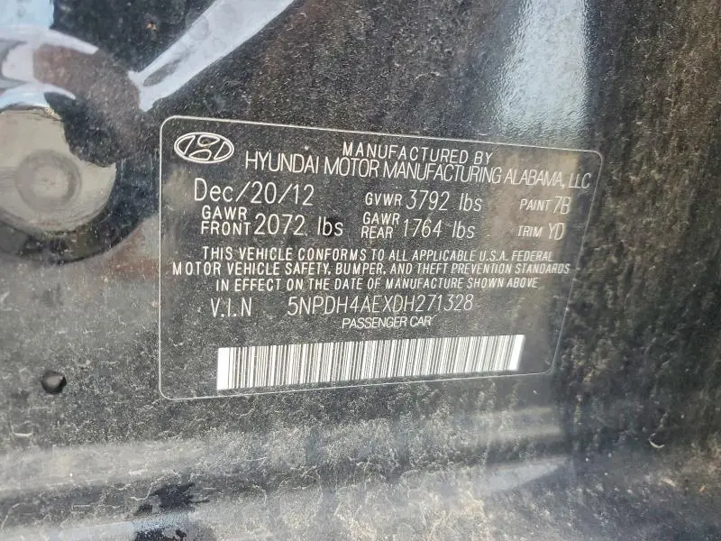 2013 HYUNDAI ELANTRA GLS  