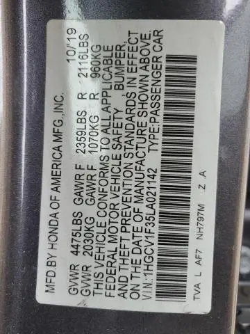 2020 HONDA ACCORD SPORT  