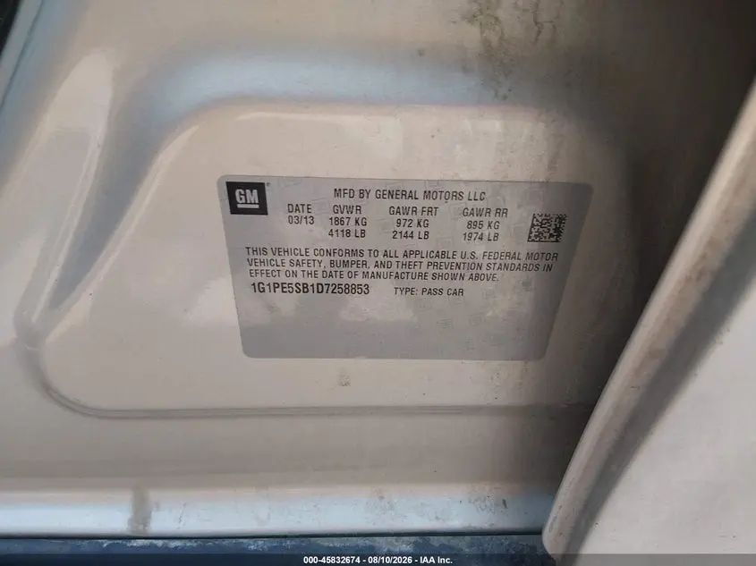 2013 CHEVROLET CRUZE 2LT AUTO