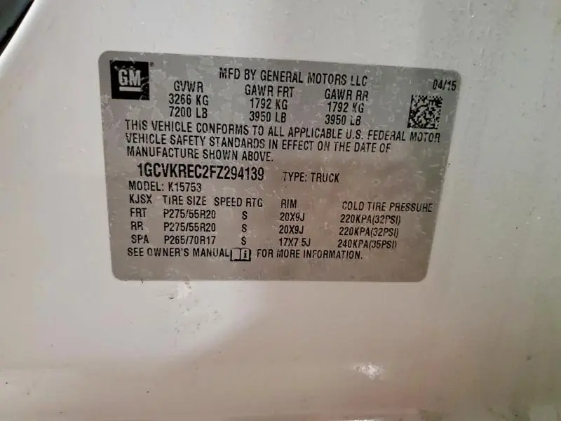 2015 CHEVROLET SILVERADO K1500 LT  